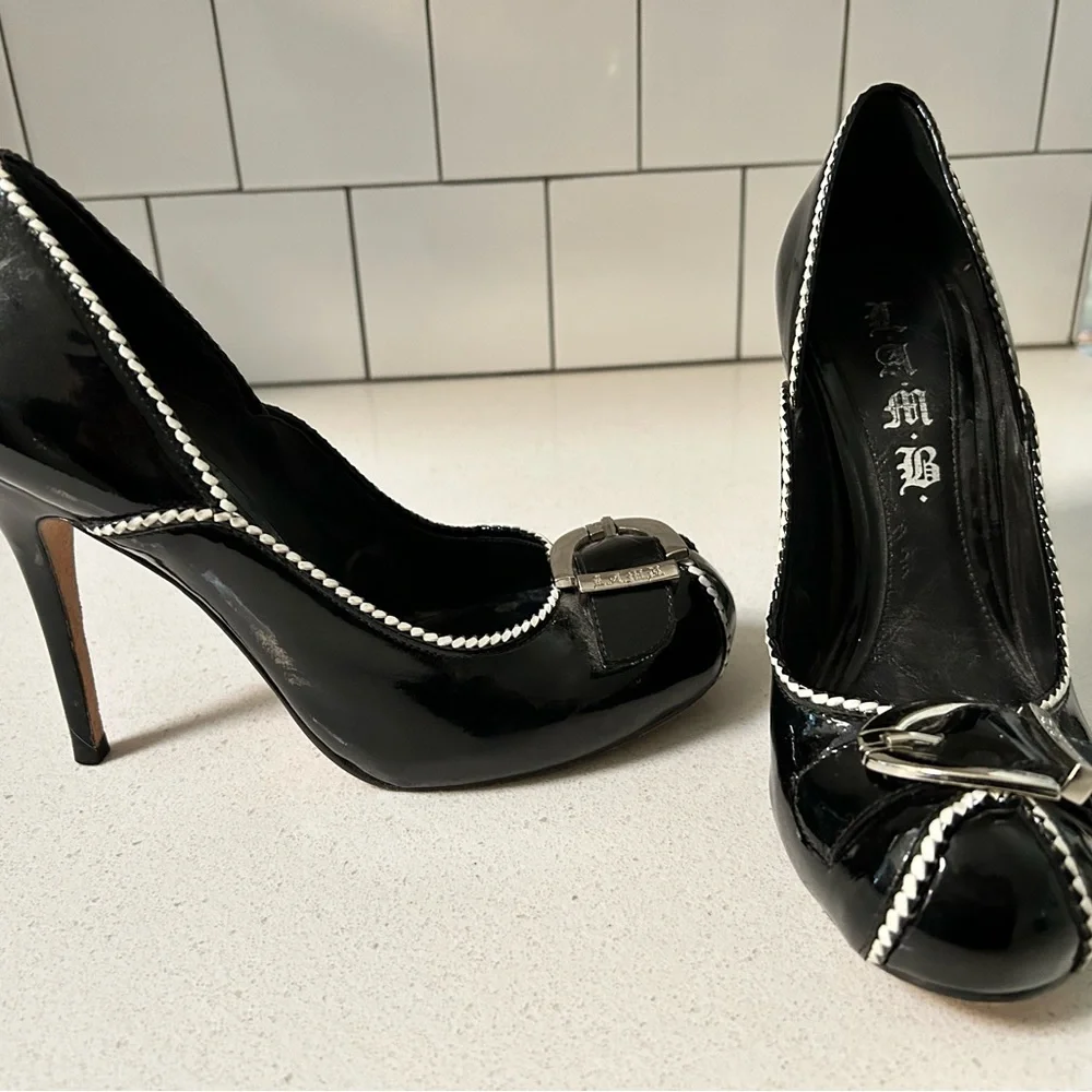 L.A.M.B. Shoes. Black patent leather heels, size 7. - Picture 3 of 4